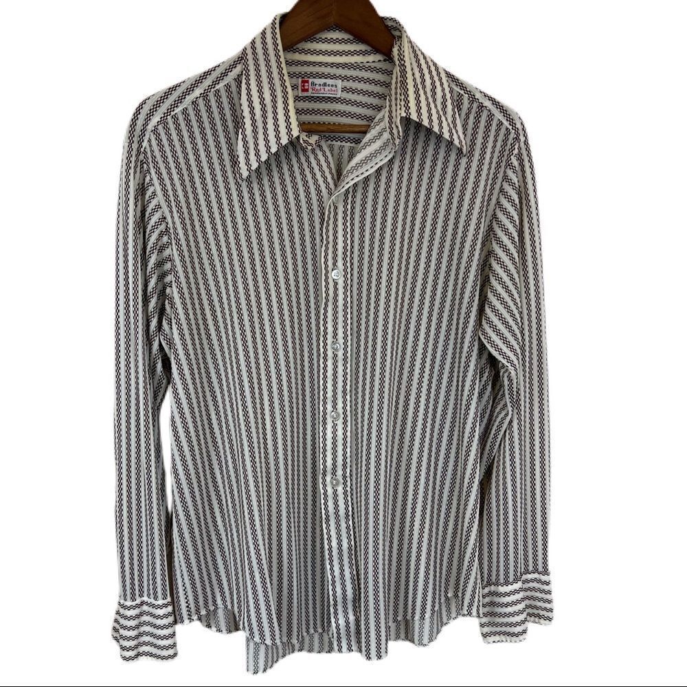 Vintage Striped Button Down Shirt. Bradlee Red Label Brand. Good Condition!